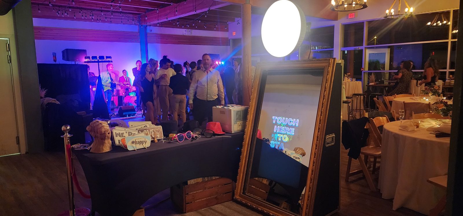 Mirror Photo Booth at a Vancouver Island wedding reception